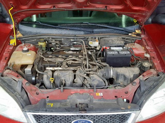 1FAFP34N65W207063 - 2005 FORD FOCUS ZX4 RED photo 7