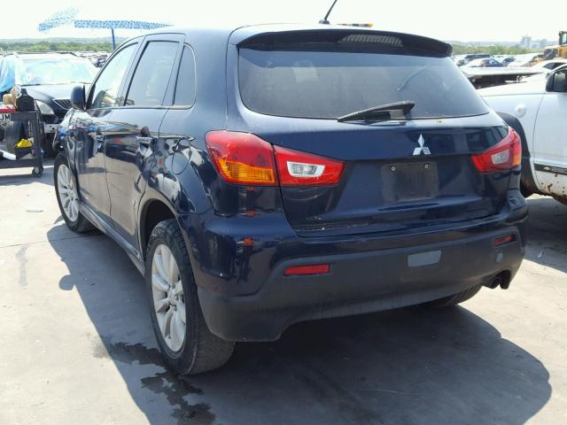 JA4AP4AU5BZ024683 - 2011 MITSUBISHI OUTLANDER BLUE photo 3