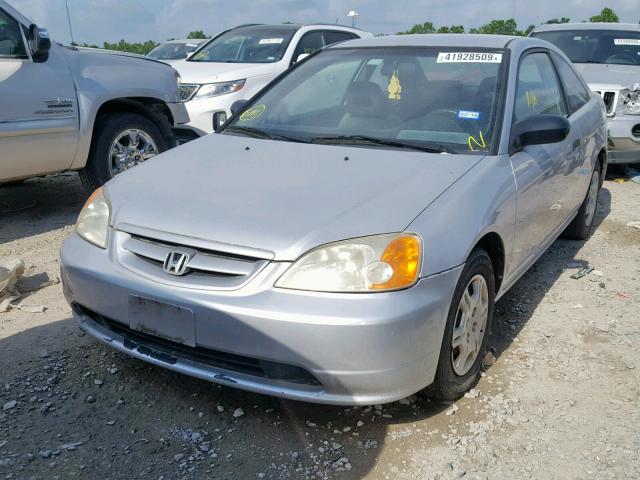 1HGEM21202L085480 - 2002 HONDA CIVIC DX SILVER photo 2