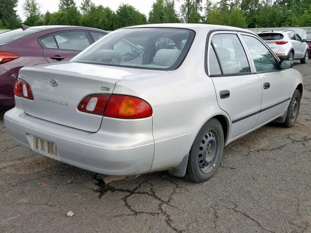 1NXBR12E2YZ382707 - 2000 TOYOTA COROLLA VE SILVER photo 4