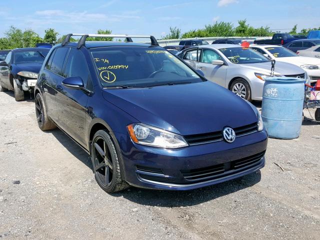 3VW217AU1HM010994 - 2017 VOLKSWAGEN GOLF S BLUE photo 1