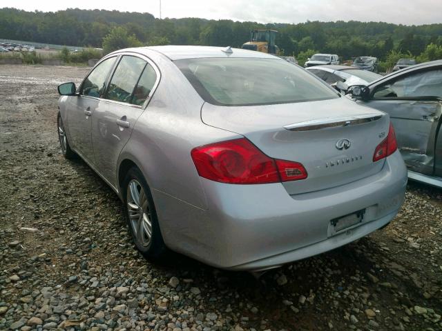 JN1CV6AP3DM301490 - 2013 INFINITI G37 BASE SILVER photo 3