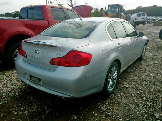 JN1CV6AP3DM301490 - 2013 INFINITI G37 BASE SILVER photo 4