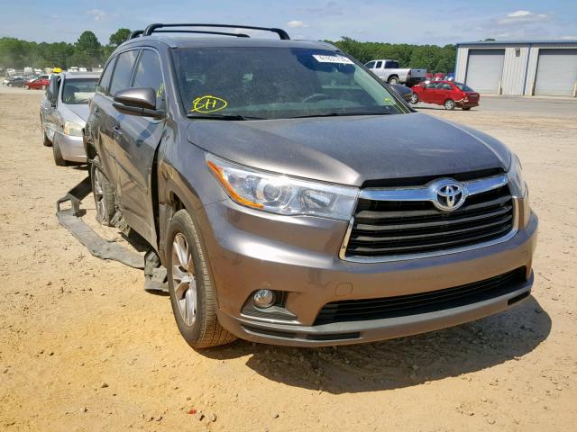 5TDKKRFH7FS046144 - 2015 TOYOTA HIGHLANDER GRAY photo 1