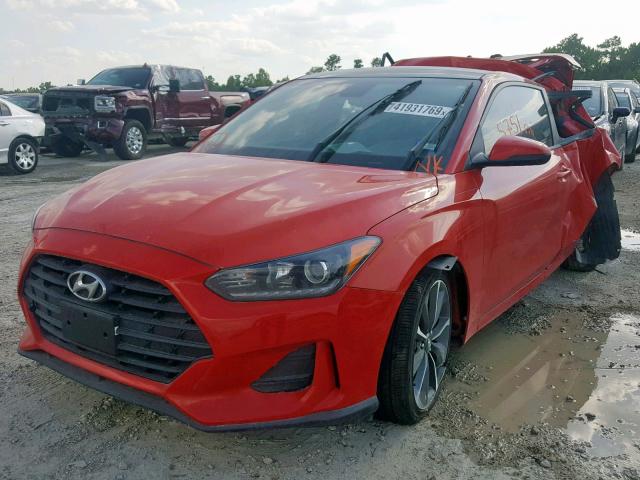 KMHTG6AF4KU003389 - 2019 HYUNDAI VELOSTER B RED photo 2