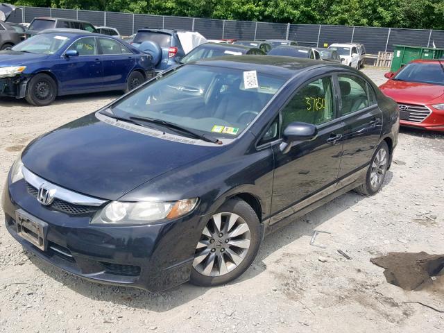 1HGFA16929L015258 - 2009 HONDA CIVIC EXL BLACK photo 2