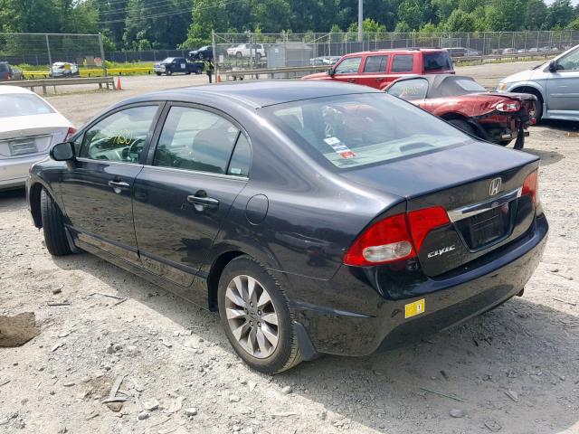 1HGFA16929L015258 - 2009 HONDA CIVIC EXL BLACK photo 3