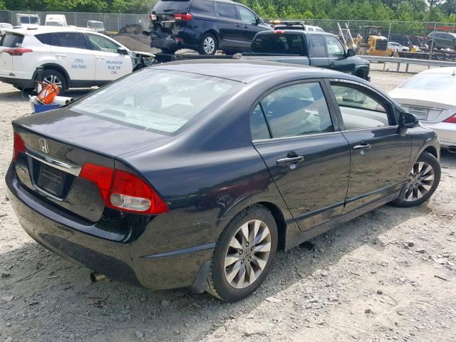 1HGFA16929L015258 - 2009 HONDA CIVIC EXL BLACK photo 4