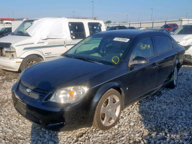 1G1AT58HX97144445 - 2009 CHEVROLET COBALT LT BLACK photo 2