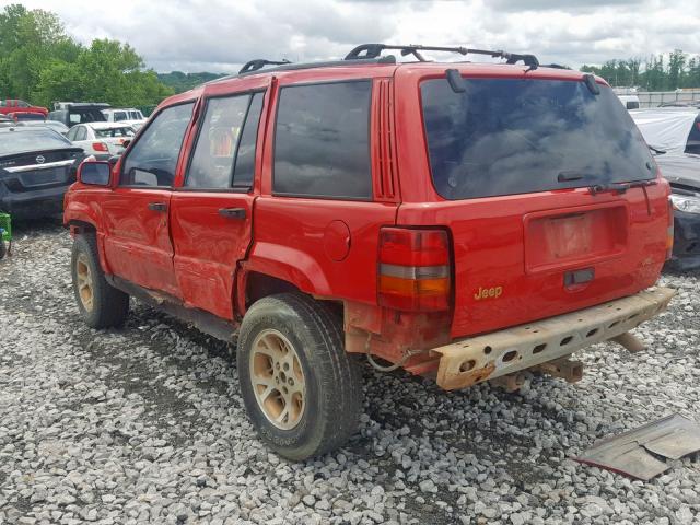 1J4GZ78Y5VC534182 - 1997 JEEP GRAND CHER RED photo 3