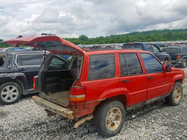 1J4GZ78Y5VC534182 - 1997 JEEP GRAND CHER RED photo 4