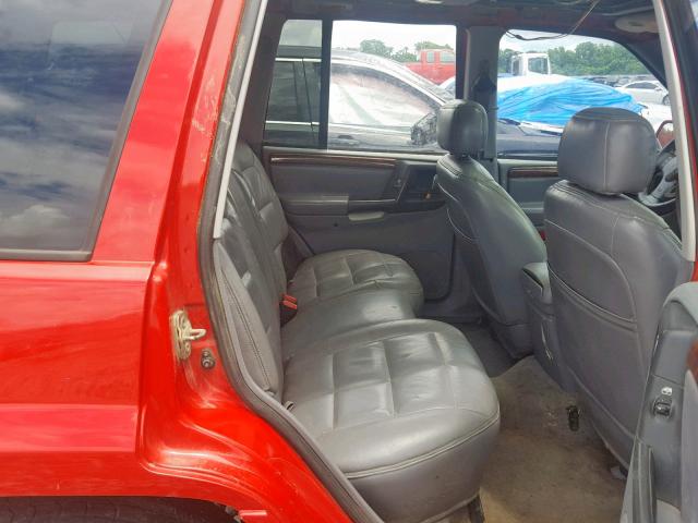 1J4GZ78Y5VC534182 - 1997 JEEP GRAND CHER RED photo 6