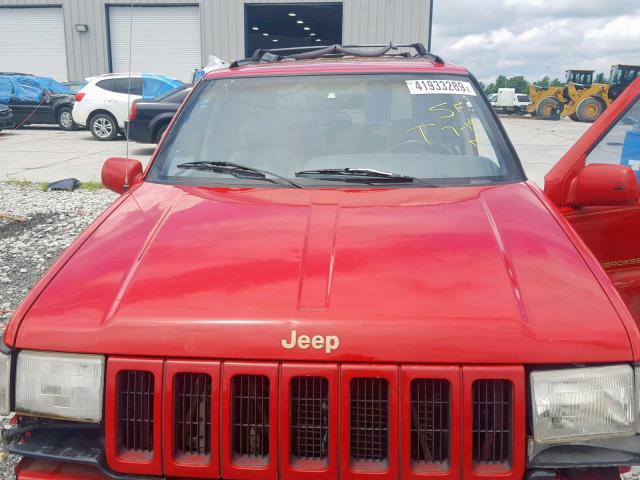 1J4GZ78Y5VC534182 - 1997 JEEP GRAND CHER RED photo 7