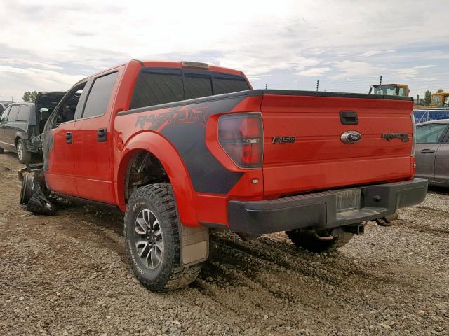 1FTFW1R68CFA77884 - 2012 FORD F150 SVT R RED photo 3