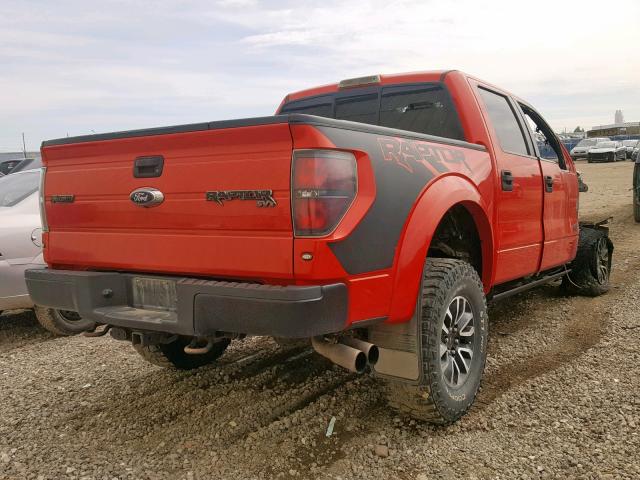 1FTFW1R68CFA77884 - 2012 FORD F150 SVT R RED photo 4