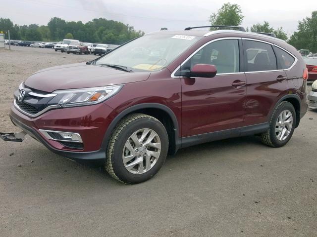 5J6RM4H72FL011622 - 2015 HONDA CR-V EXL MAROON photo 2