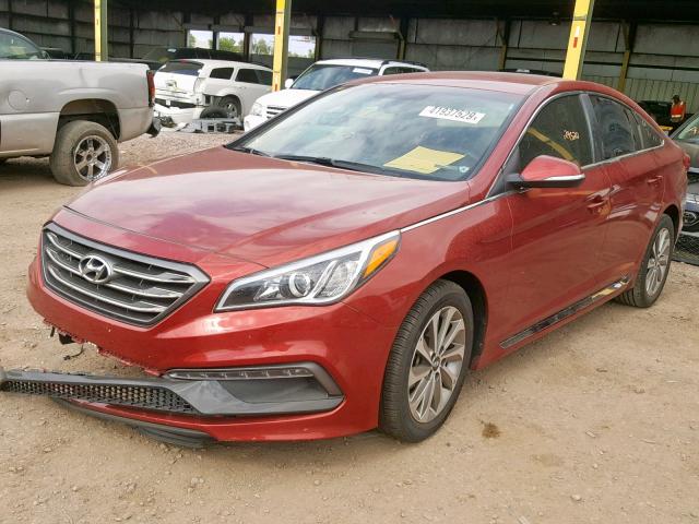 5NPE34AF3GH417312 - 2016 HYUNDAI SONATA SPO RED photo 2