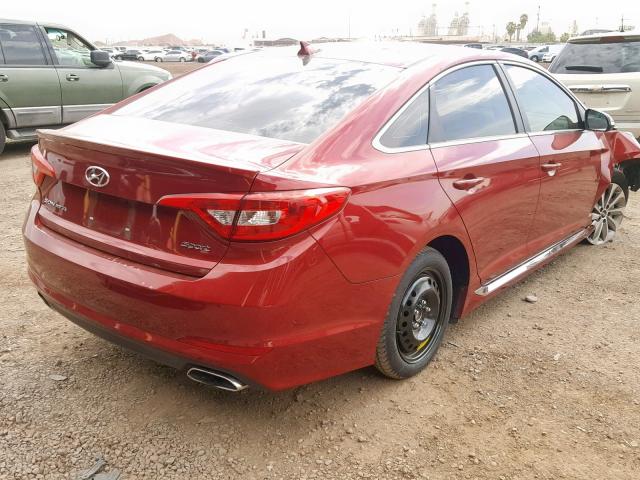 5NPE34AF3GH417312 - 2016 HYUNDAI SONATA SPO RED photo 4