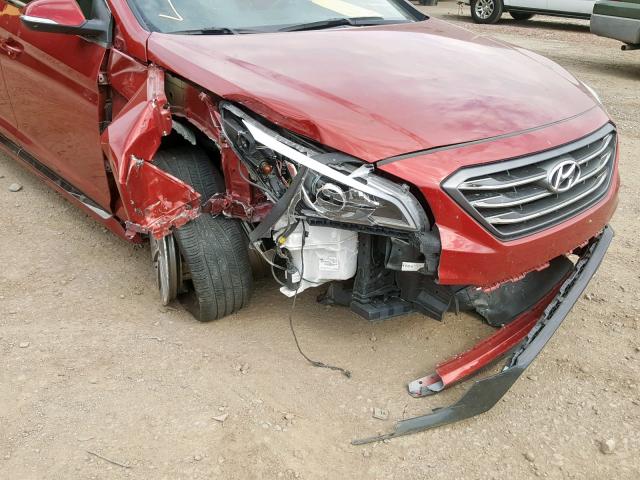 5NPE34AF3GH417312 - 2016 HYUNDAI SONATA SPO RED photo 9