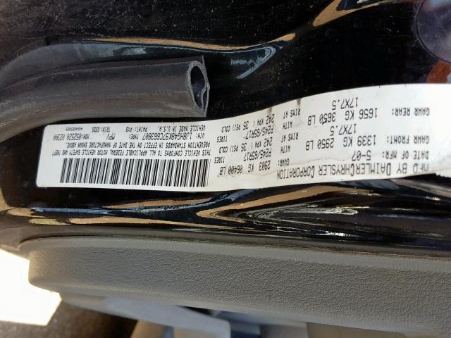 1J8HG48K97C663807 - 2007 JEEP COMMANDER BLACK photo 10