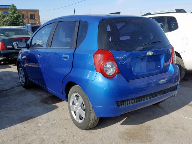 KL1TD66E79B306127 - 2009 CHEVROLET AVEO LS BLUE photo 3