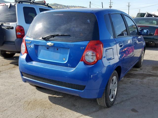 KL1TD66E79B306127 - 2009 CHEVROLET AVEO LS BLUE photo 4