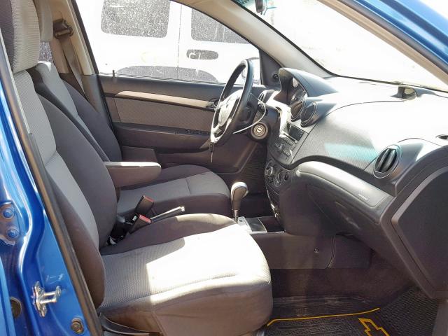 KL1TD66E79B306127 - 2009 CHEVROLET AVEO LS BLUE photo 5