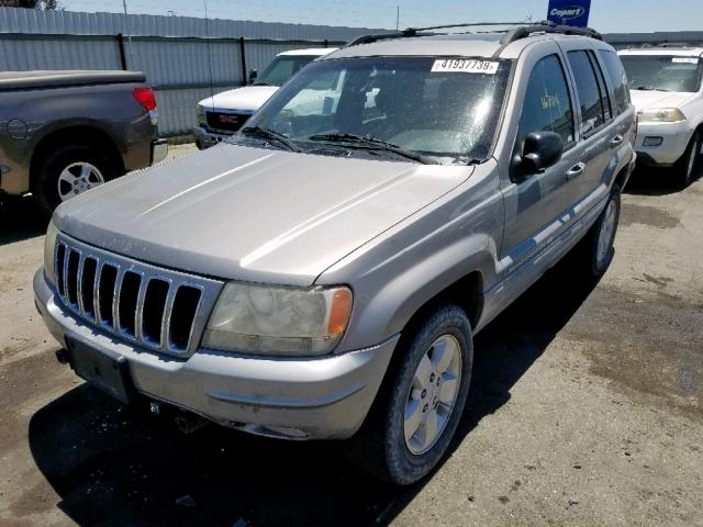 1J4GW58N61C537881 - 2001 JEEP GRAND CHER GRAY photo 2