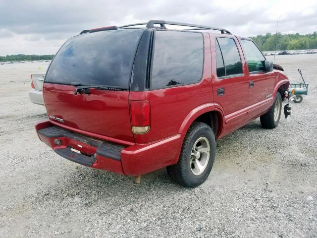 1GNCS13X04K124440 - 2004 CHEVROLET BLAZER RED photo 4