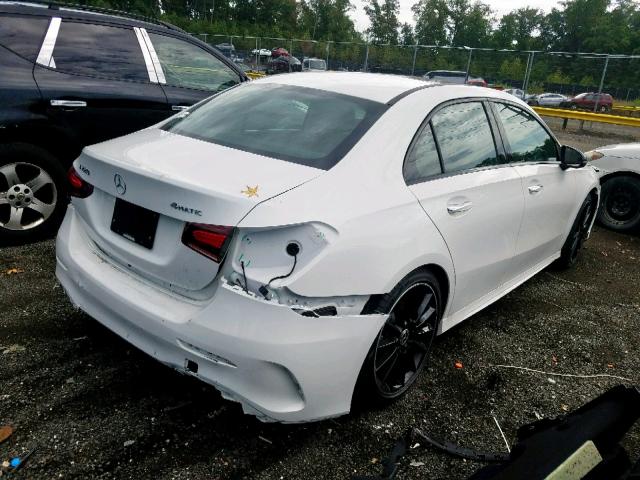 WDD3G4FB3KW005546 - 2019 MERCEDES-BENZ A 220 WHITE photo 4