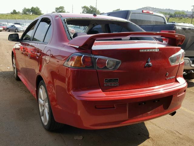 JA32U8FW1CU023399 - 2012 MITSUBISHI LANCER GT RED photo 3