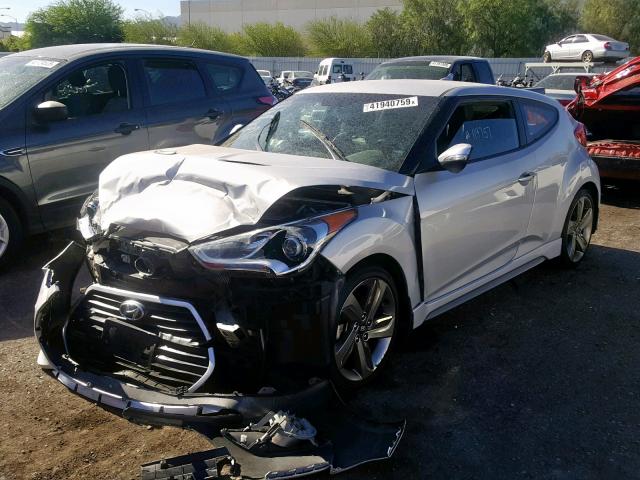 KMHTC6AE2EU207812 - 2014 HYUNDAI VELOSTER T SILVER photo 2