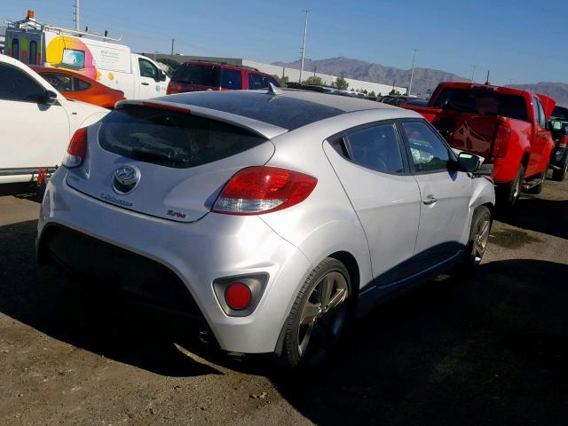 KMHTC6AE2EU207812 - 2014 HYUNDAI VELOSTER T SILVER photo 4