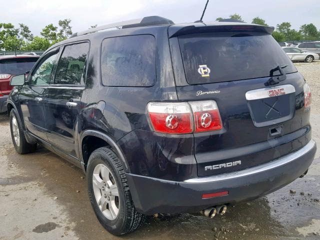 1GKKRNED2BJ366292 - 2011 GMC ACADIA SLE BLACK photo 3