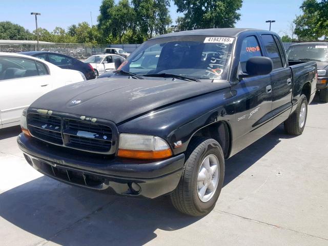 1B7GL2ANXYS696393 - 2000 DODGE DAKOTA QUA BLACK photo 2