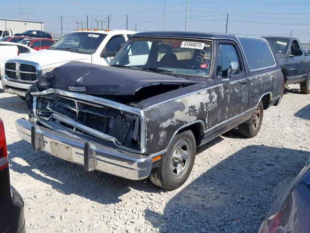 3B4GD12Y4JM813588 - 1988 DODGE RAMCHARGER BLACK photo 2