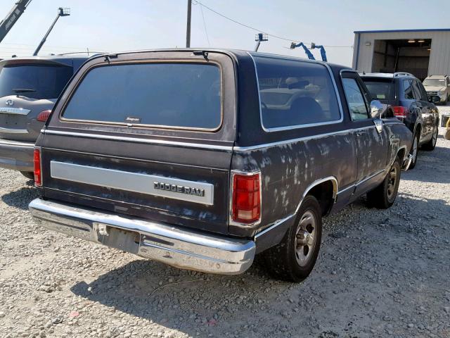 3B4GD12Y4JM813588 - 1988 DODGE RAMCHARGER BLACK photo 4