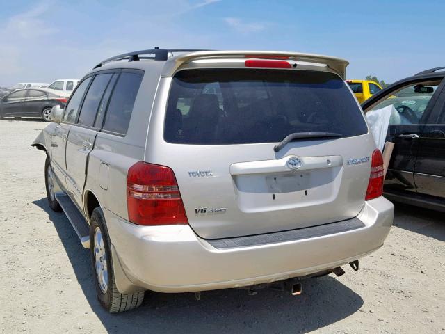 JTEHF21A020078930 - 2002 TOYOTA HIGHLANDER BEIGE photo 3