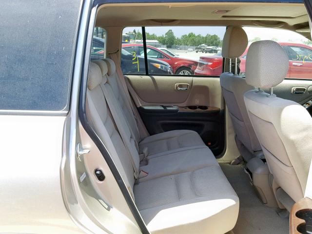 JTEHF21A020078930 - 2002 TOYOTA HIGHLANDER BEIGE photo 6