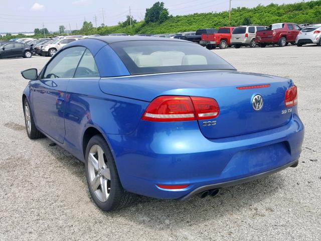 WVWFW7AH1CV019394 - 2012 VOLKSWAGEN EOS LUX BLUE photo 3