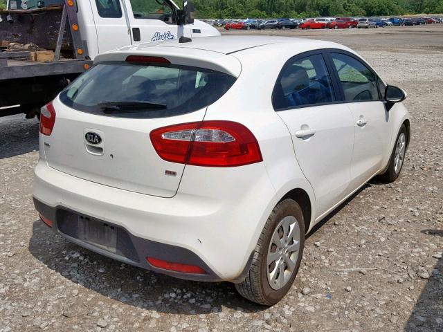 KNADM5A33D6171031 - 2013 KIA RIO LX WHITE photo 4