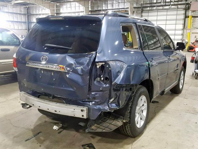 5TDZK3EH4CS084326 - 2012 TOYOTA HIGHLANDER BLUE photo 4