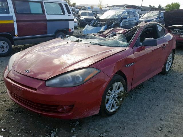 KMHHM66DX8U279798 - 2008 HYUNDAI TIBURON GS RED photo 2