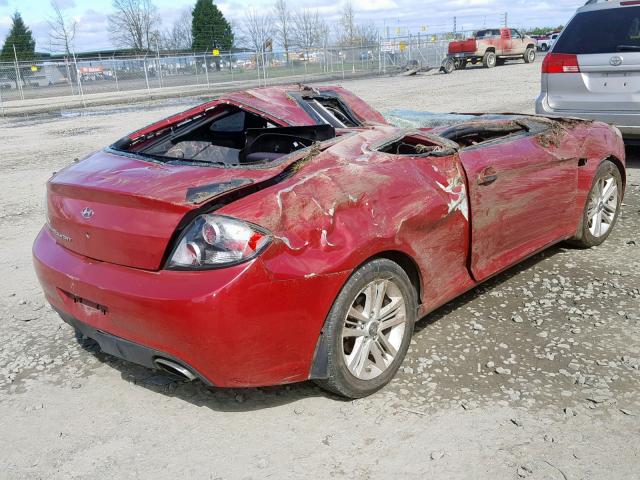 KMHHM66DX8U279798 - 2008 HYUNDAI TIBURON GS RED photo 4