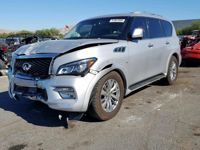 JN8AZ2NF3H9647006 - 2017 INFINITI QX80 BASE SILVER photo 2