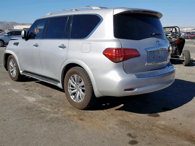 JN8AZ2NF3H9647006 - 2017 INFINITI QX80 BASE SILVER photo 3