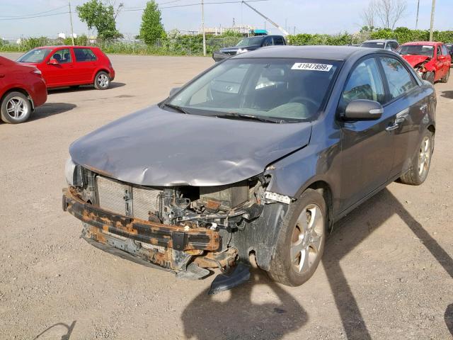 KNAFU4A22A5295321 - 2010 KIA FORTE EX GRAY photo 2