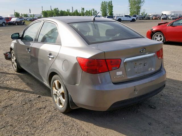 KNAFU4A22A5295321 - 2010 KIA FORTE EX GRAY photo 3