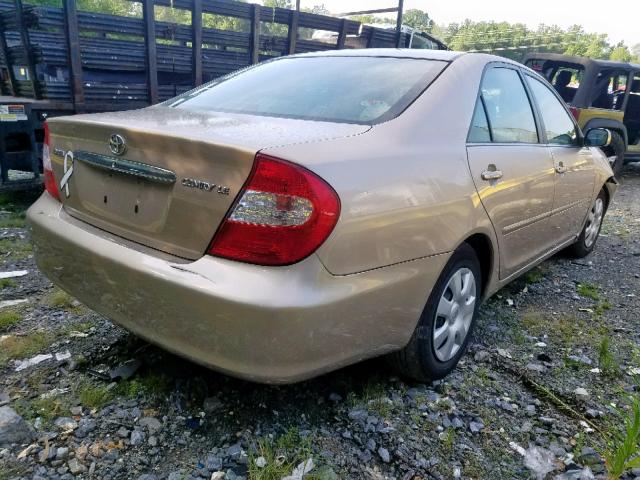 4T1BE30K52U069206 - 2002 TOYOTA CAMRY LE GOLD photo 4