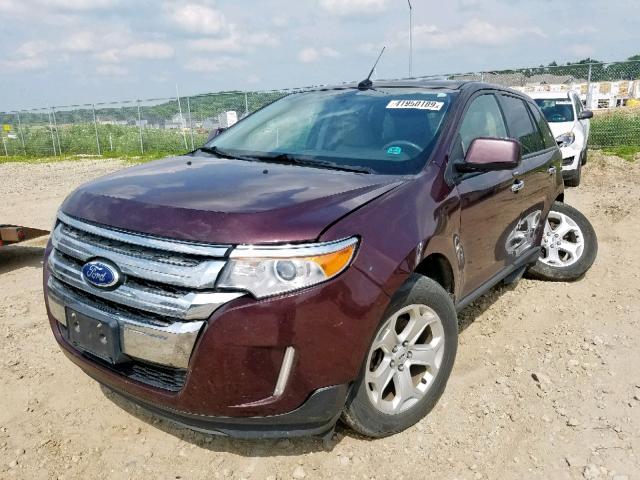 2FMDK3JC0BBA59794 - 2011 FORD EDGE SEL MAROON photo 2